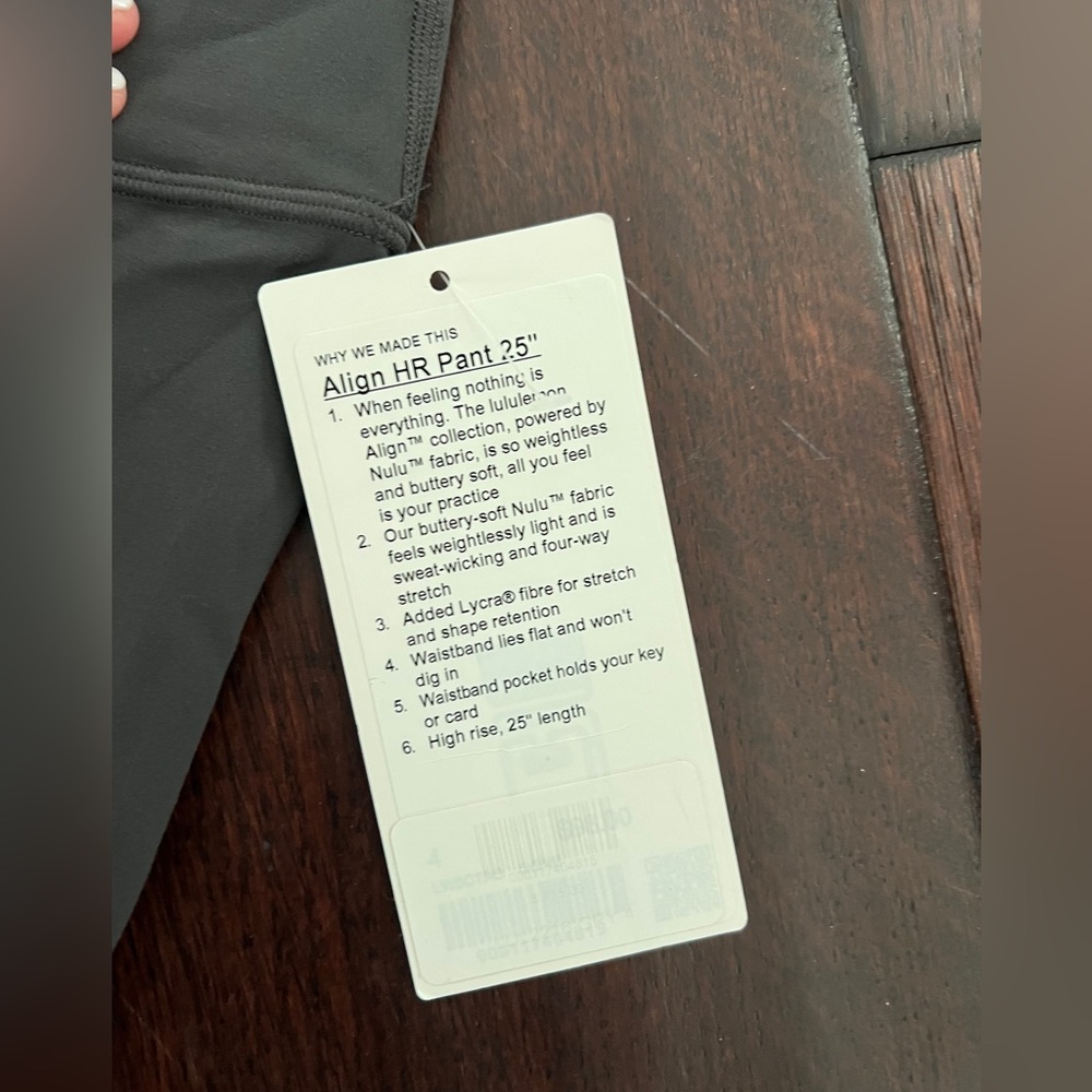 Lululemon Gray Michigan align Leggings with Blue and Yellow Print - Picture 2 of 4